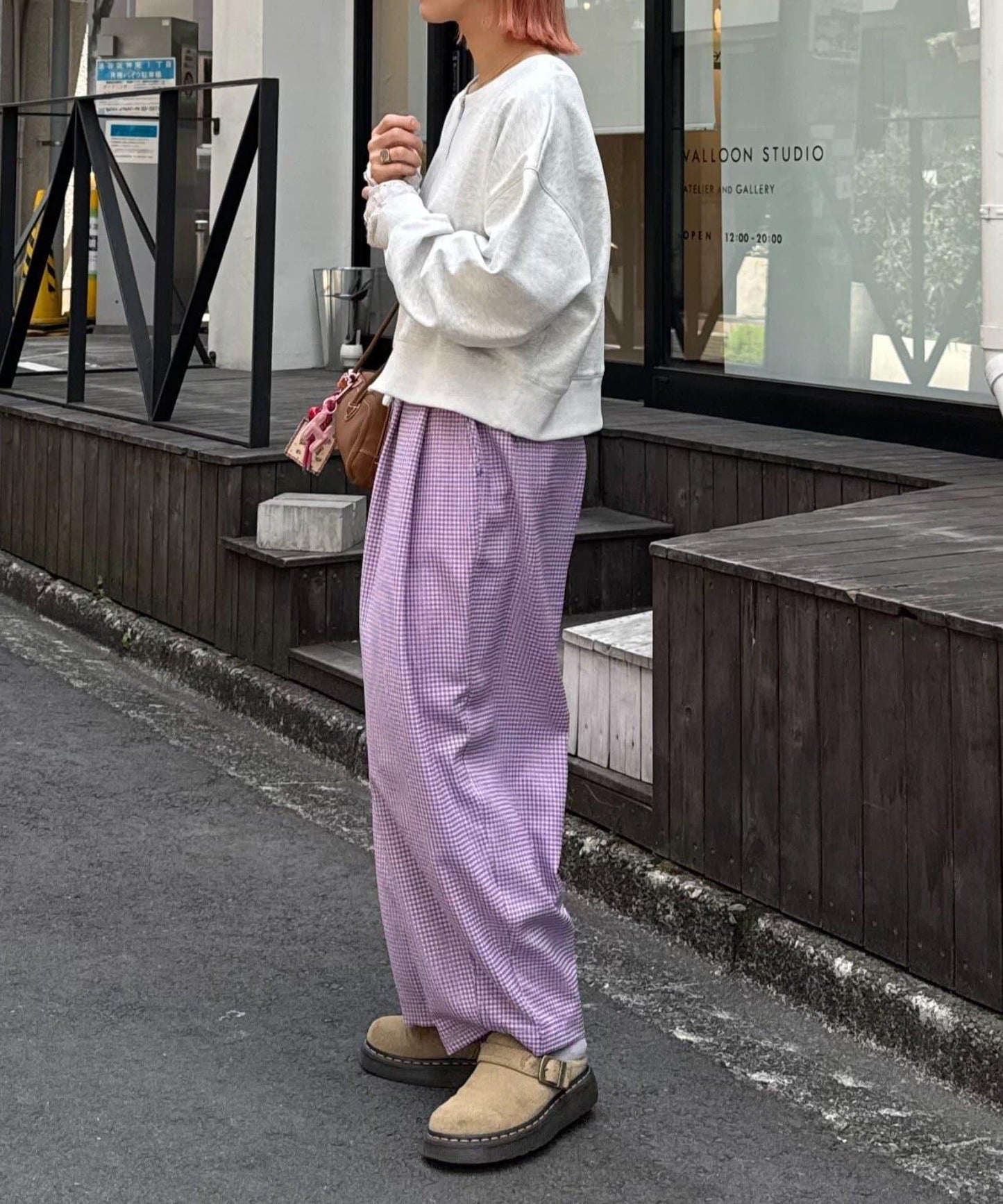 【HELLO.SANFRANCISCO】格子印花休閒褲