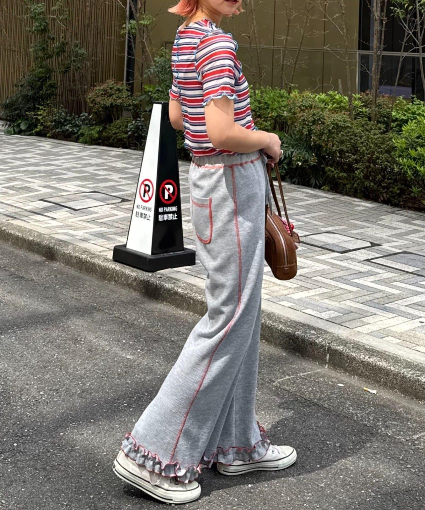 【HELLO.SANFRANCISCO】多色條紋露肩上衣