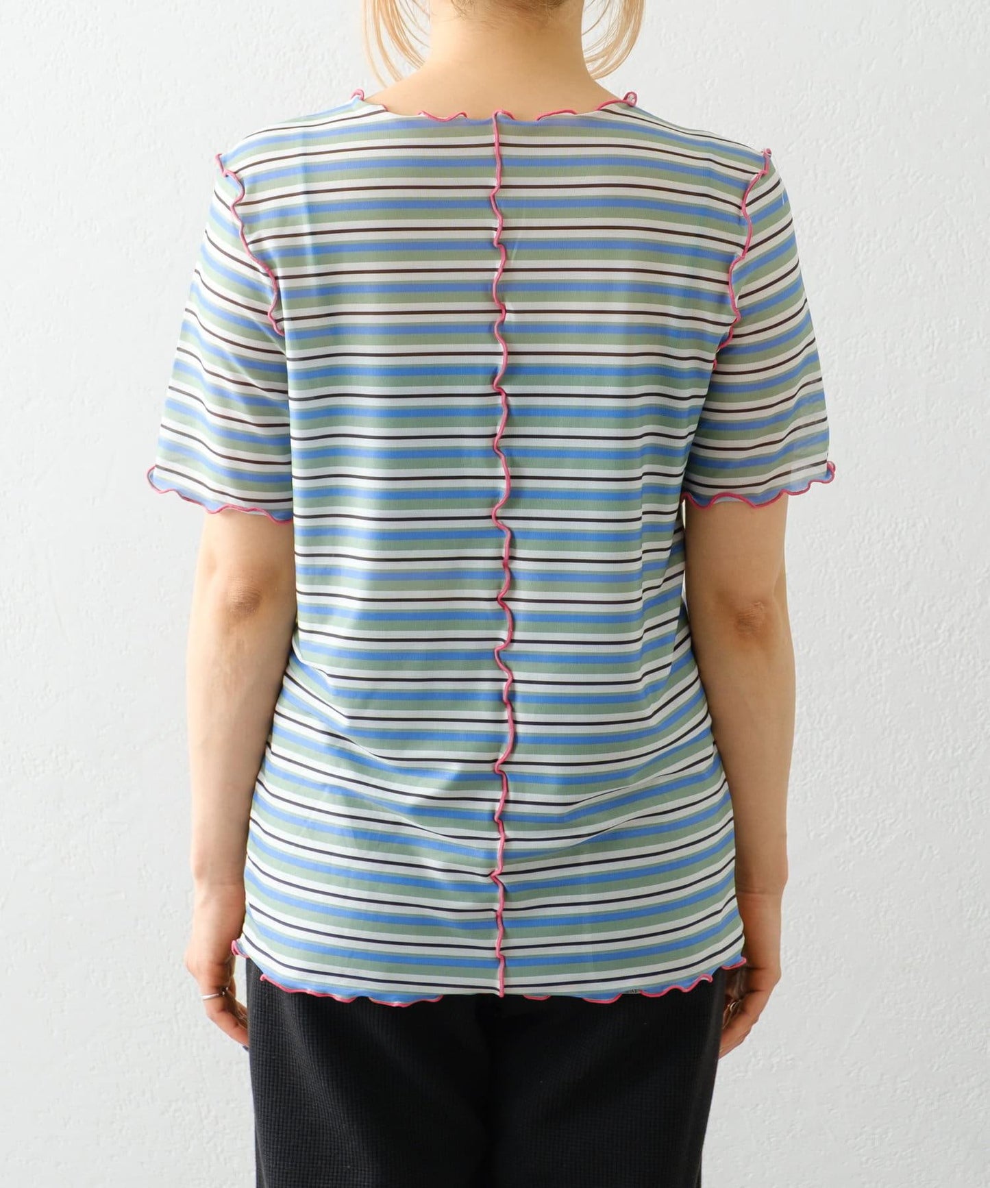 【HELLO.SANFRANCISCO】多色條紋露肩上衣