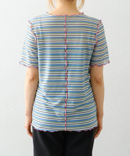 【HELLO.SANFRANCISCO】多色條紋露肩上衣