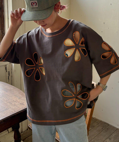 【HELLO.SANFRANCISCO】花朵剪裁寬鬆T恤