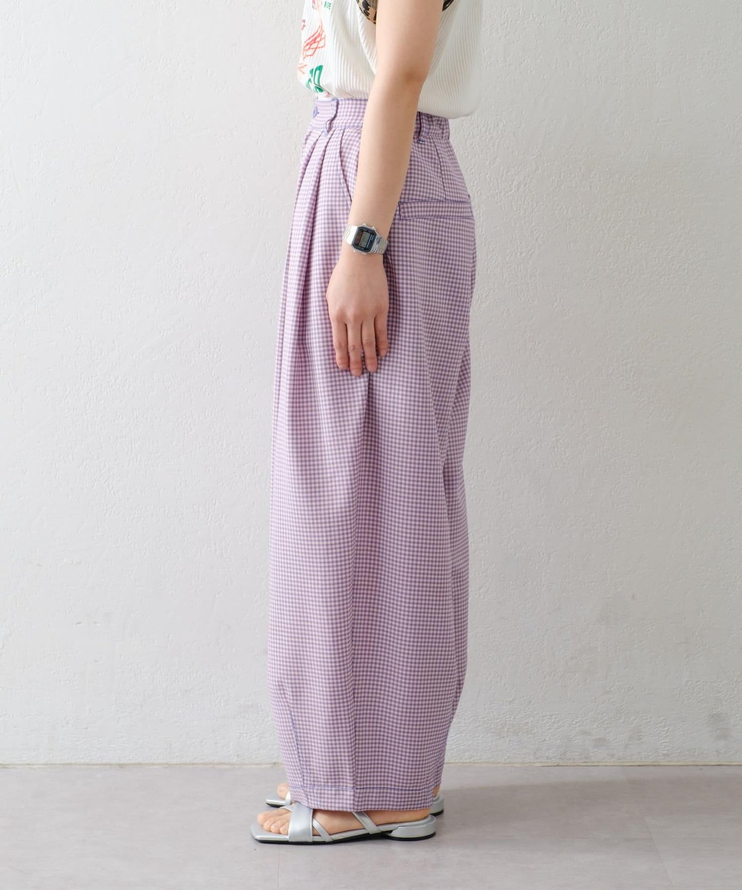 【HELLO.SANFRANCISCO】格子印花休閒褲