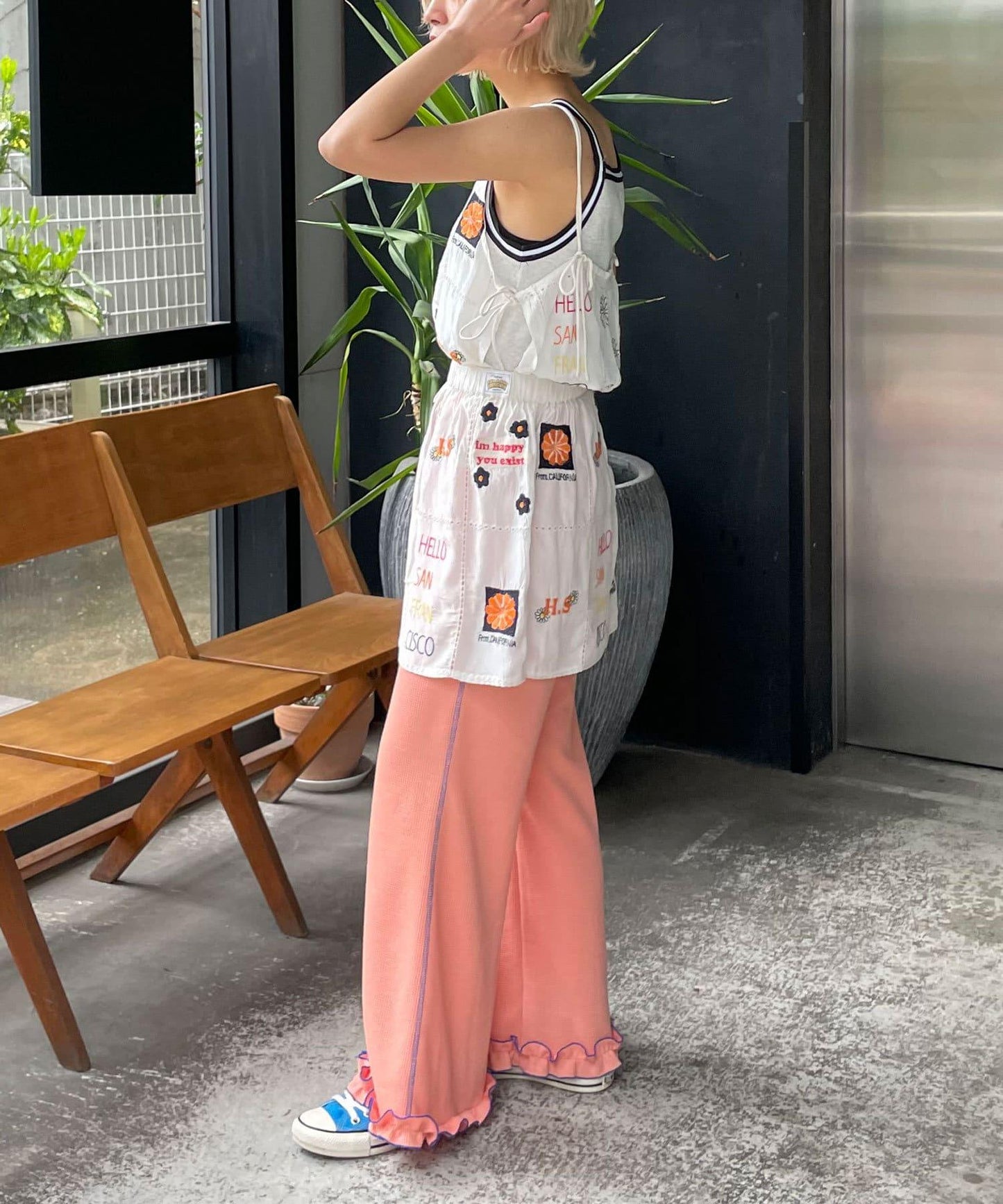 5/1（星期四）10:00開始【HELLO.SANFRANCISCO/你好，舊金山】華夫餅擺裙褲