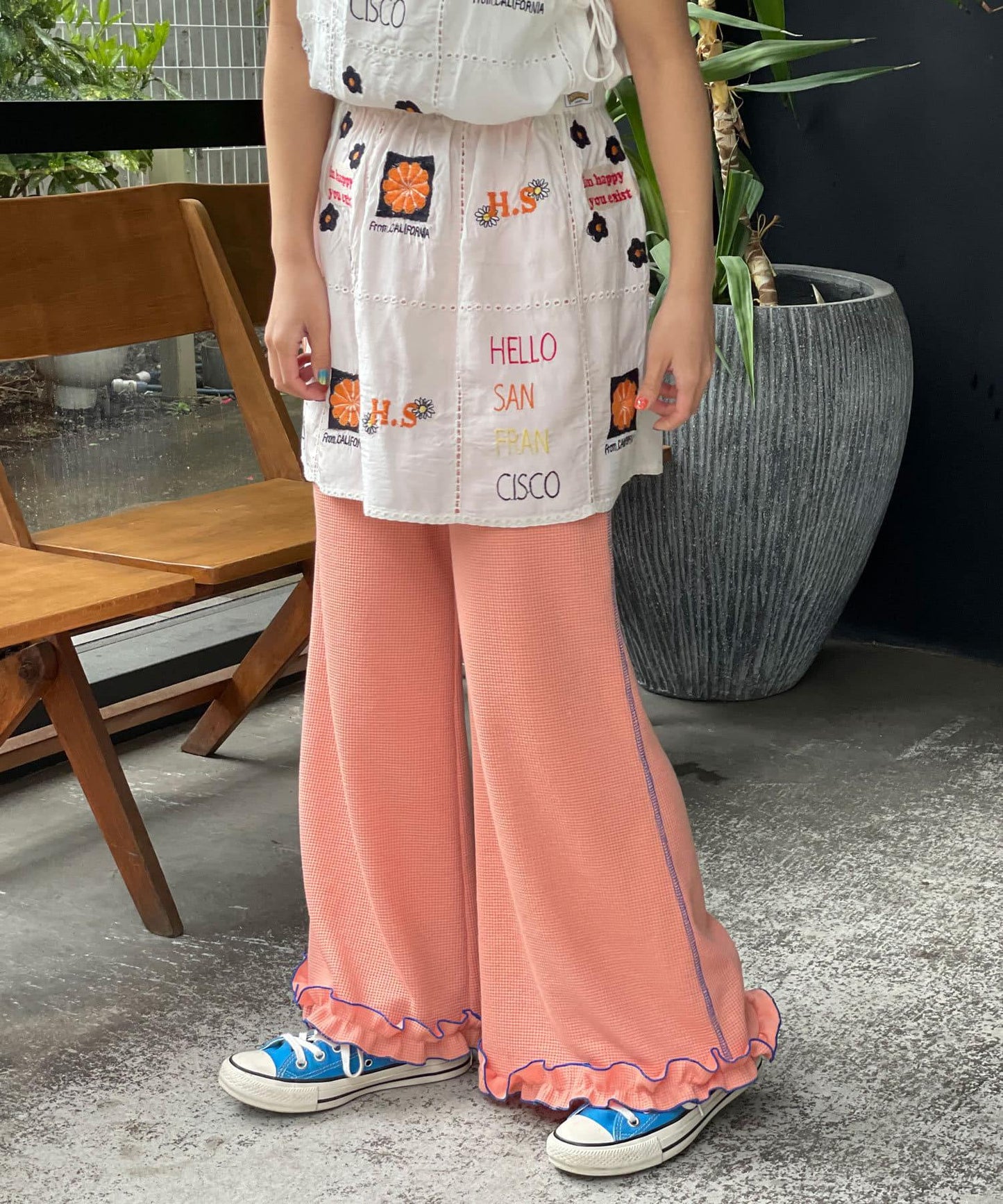 5/1（星期四）10:00開始【HELLO.SANFRANCISCO/你好，舊金山】華夫餅擺裙褲