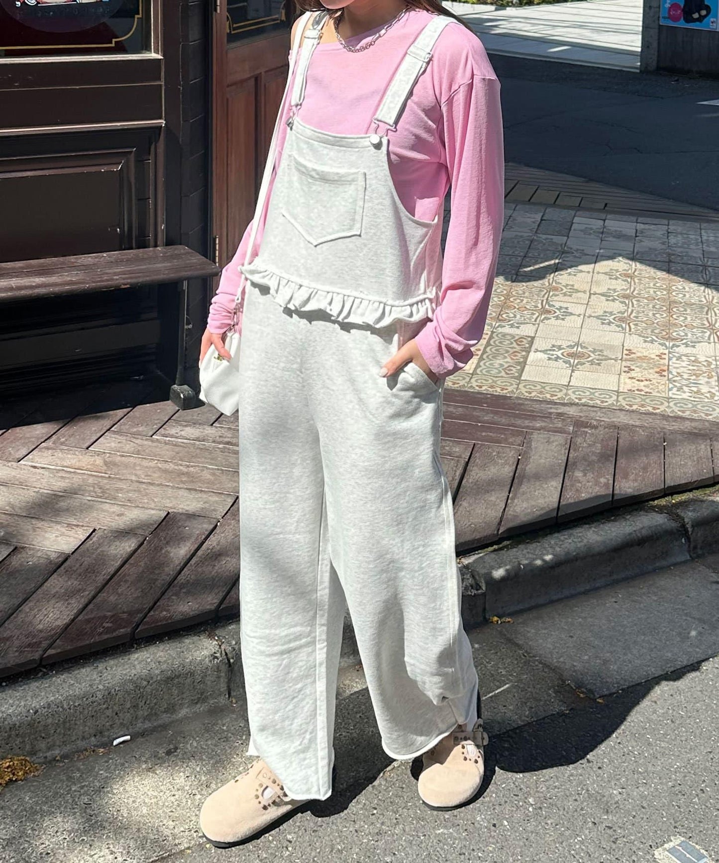 衛衣荷葉邊連體褲