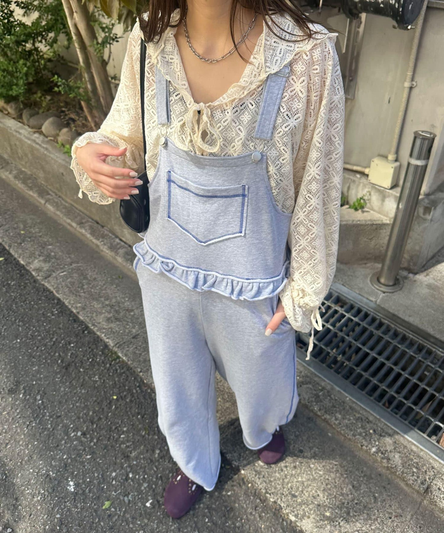 衛衣荷葉邊連體褲