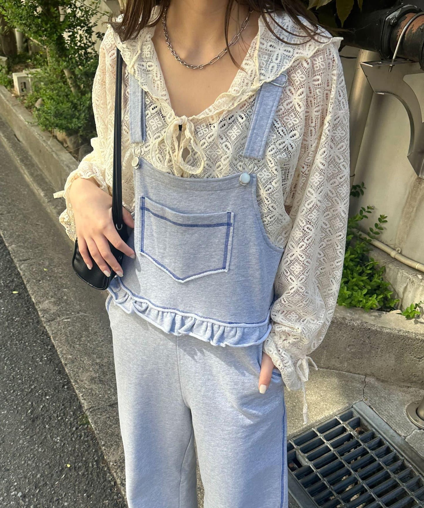 衛衣荷葉邊連體褲
