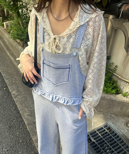 衛衣荷葉邊連體褲