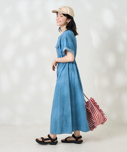 聯名 牛仔襯衫連衣裙