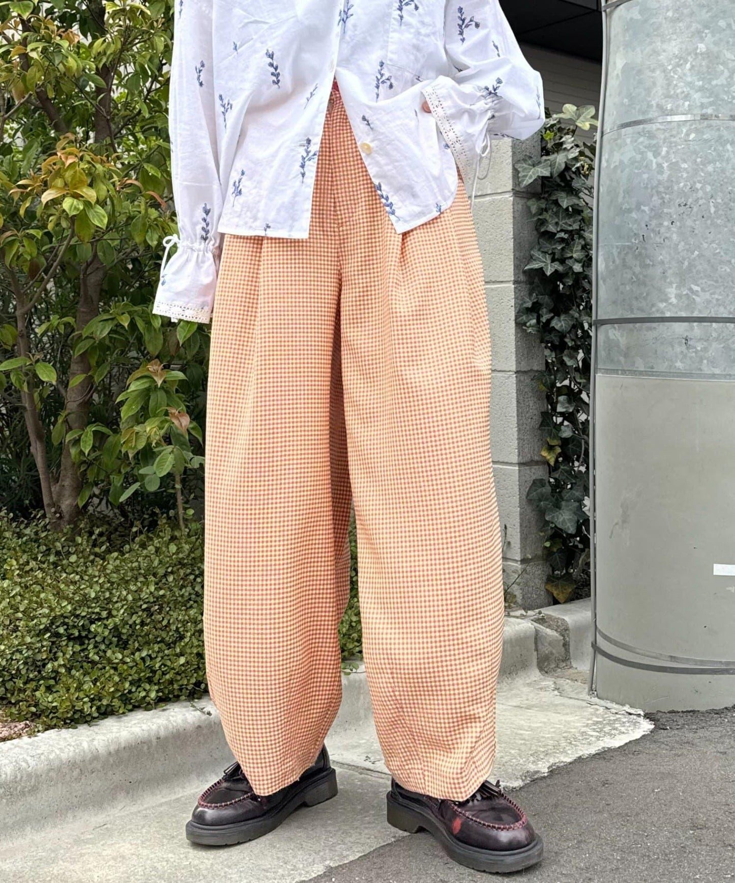 【HELLO.SANFRANCISCO】格子印花休閒褲