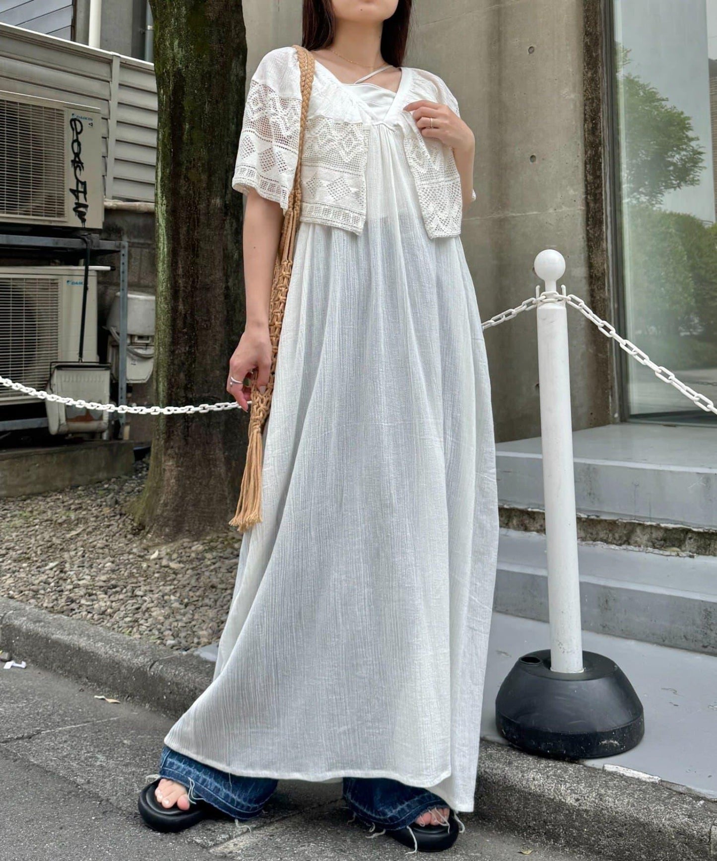 【限定】【印度】肩蕾絲兩用連衣裙