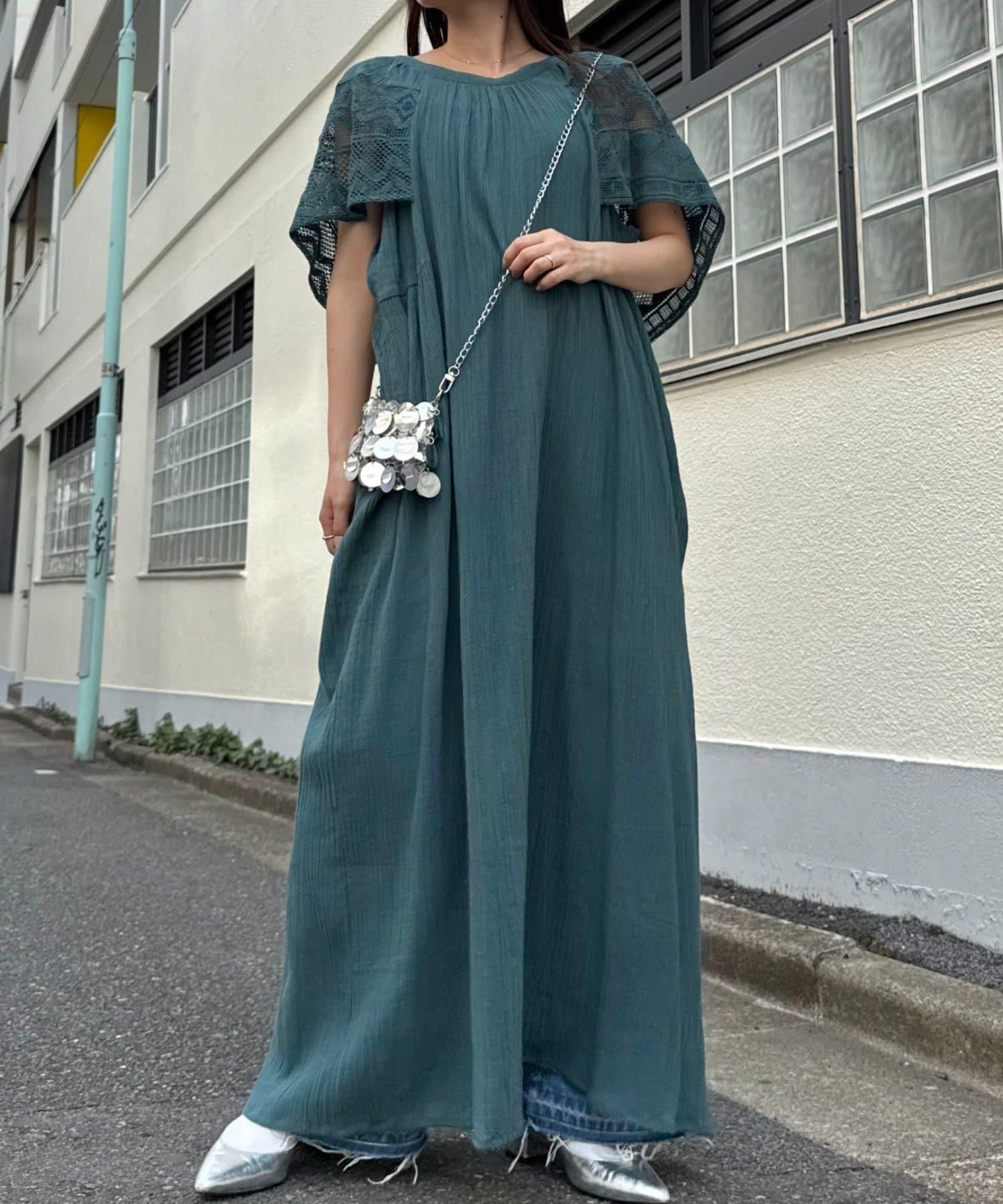 【限定】【印度】肩蕾絲兩用連衣裙