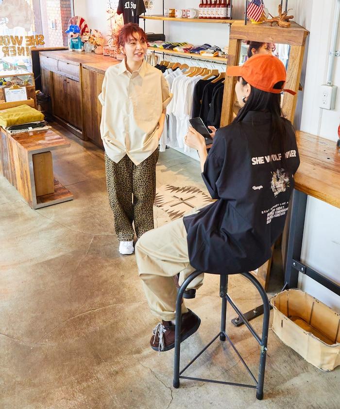 SHE WOLF DINER×FREAK'S STORE/海狼餐廳 聯名 寬鬆錐形剪裁褲子