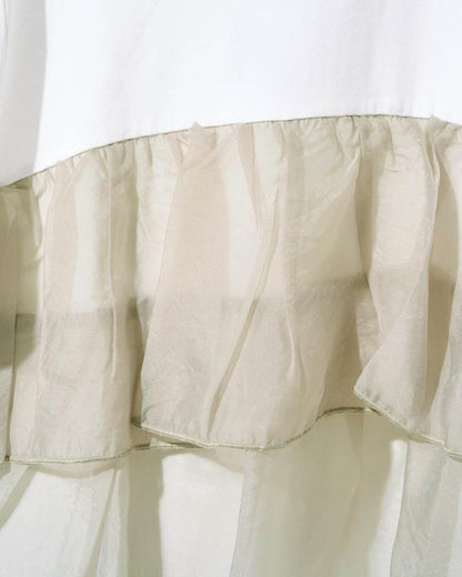 歐根紗對接半袖T恤