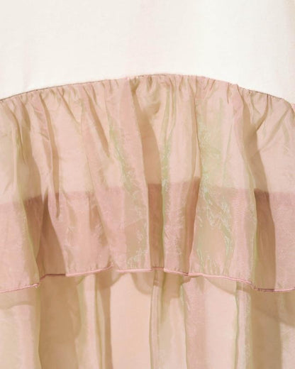 歐根紗對接半袖T恤