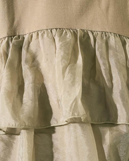 歐根紗對接半袖T恤