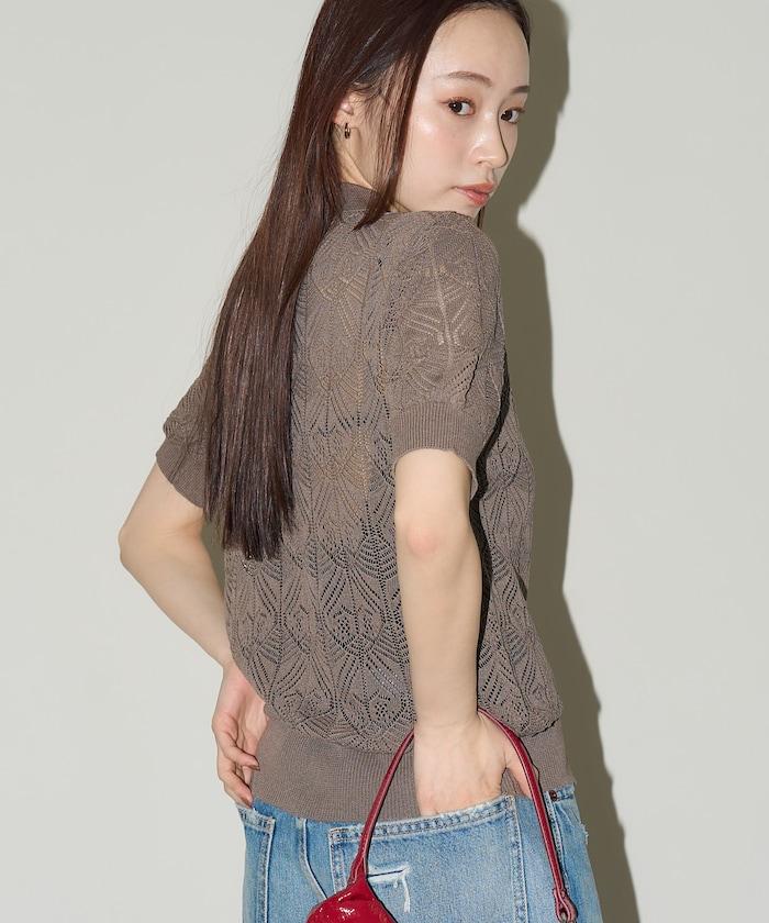 透視編織 夏季針織 緊身襯衫開衫