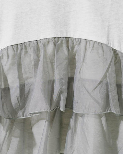 歐根紗對接半袖T恤