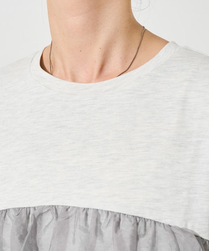 歐根紗對接半袖T恤