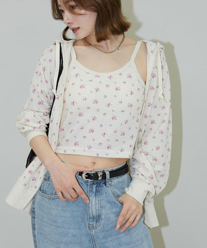 華夫格花紋雙拉鍊帽衫