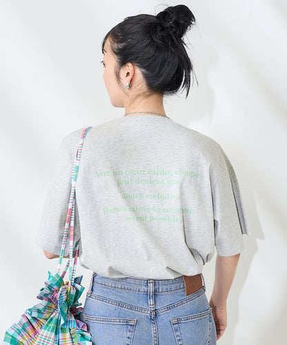 前後標誌箔印T恤