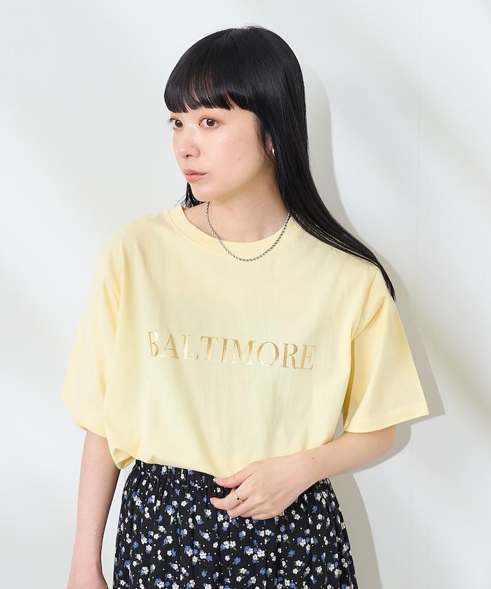 前後標誌箔印T恤