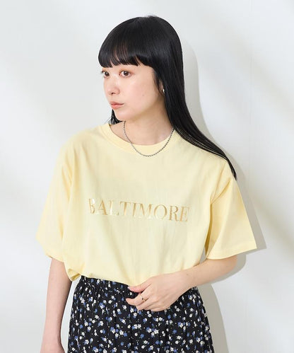 前後標誌箔印T恤