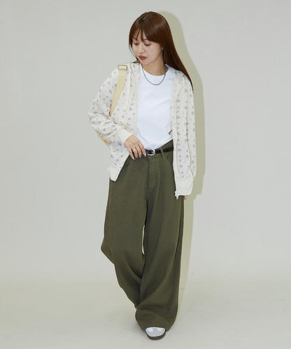 華夫格花紋雙拉鍊帽衫