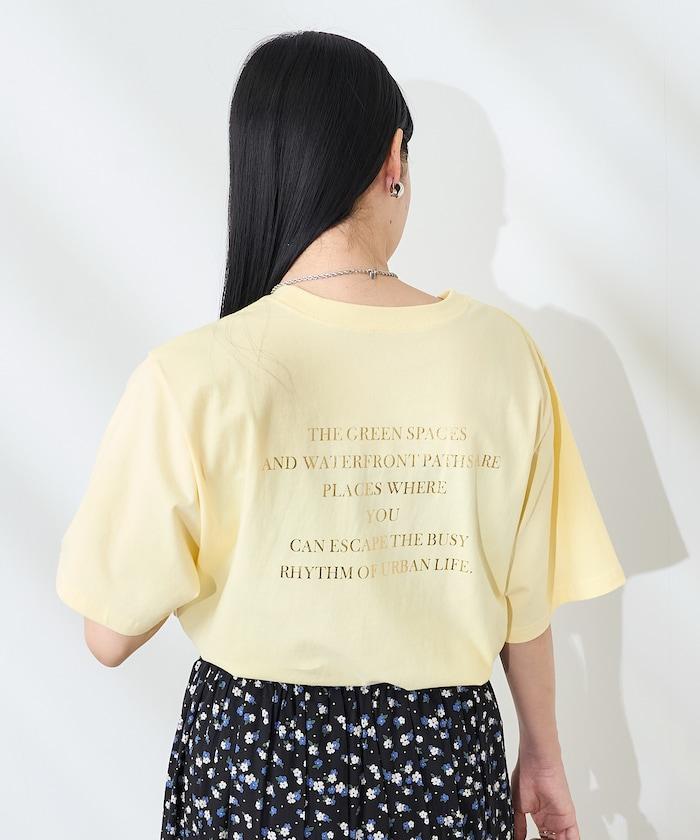 前後標誌箔印T恤