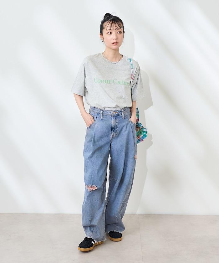 前後標誌箔印T恤