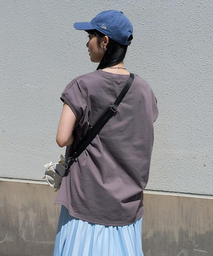 法式寬鬆袖長款上衣