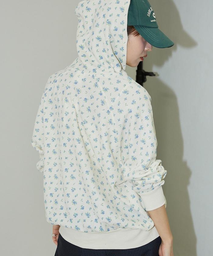 華夫格花紋雙拉鍊帽衫