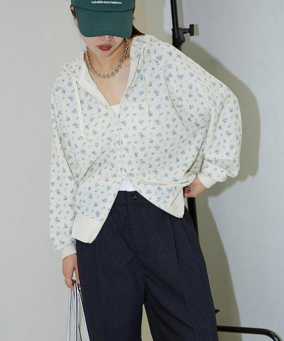 華夫格花紋雙拉鍊帽衫