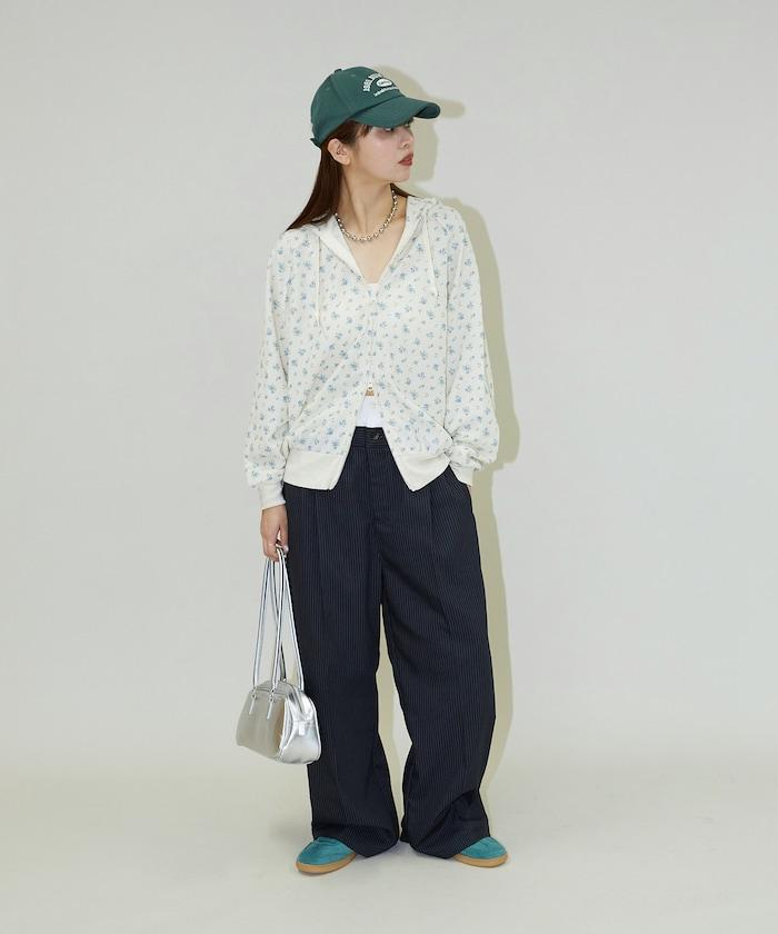 華夫格花紋雙拉鍊帽衫