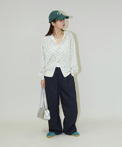 華夫格花紋雙拉鍊帽衫