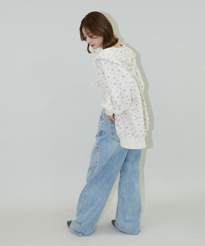 華夫格花紋雙拉鍊帽衫