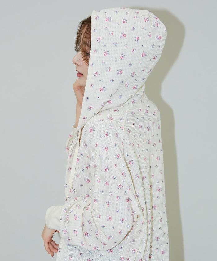 華夫格花紋雙拉鍊帽衫