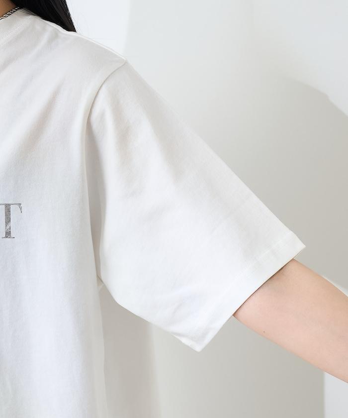 前後標誌箔印T恤