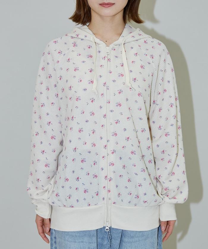 華夫格花紋雙拉鍊帽衫