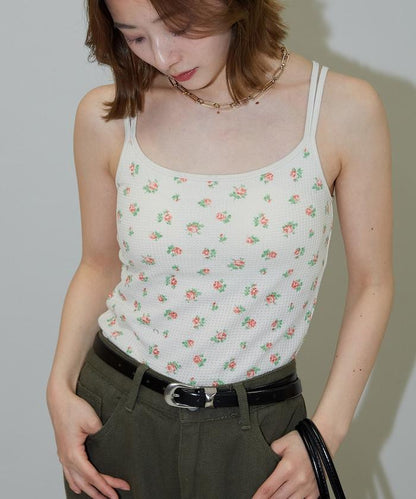花紋 泡芙 杯子款 女士吊帶衫
