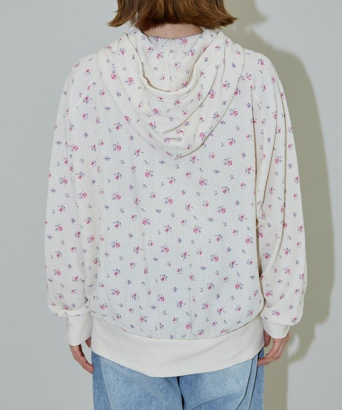 華夫格花紋雙拉鍊帽衫