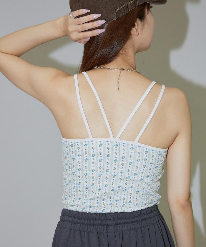 花紋 泡芙 杯子款 女士吊帶衫