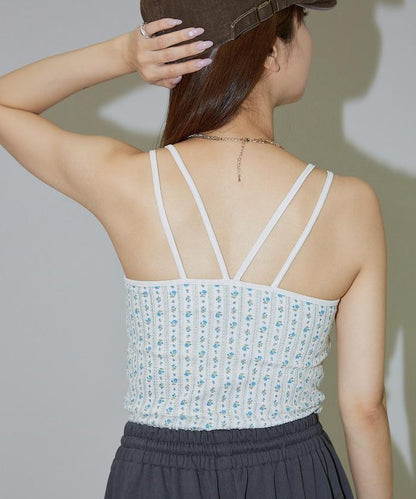 花紋 泡芙 杯子款 女士吊帶衫