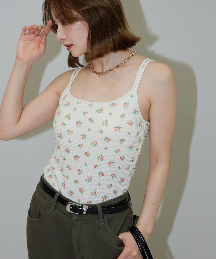 花紋 泡芙 杯子款 女士吊帶衫