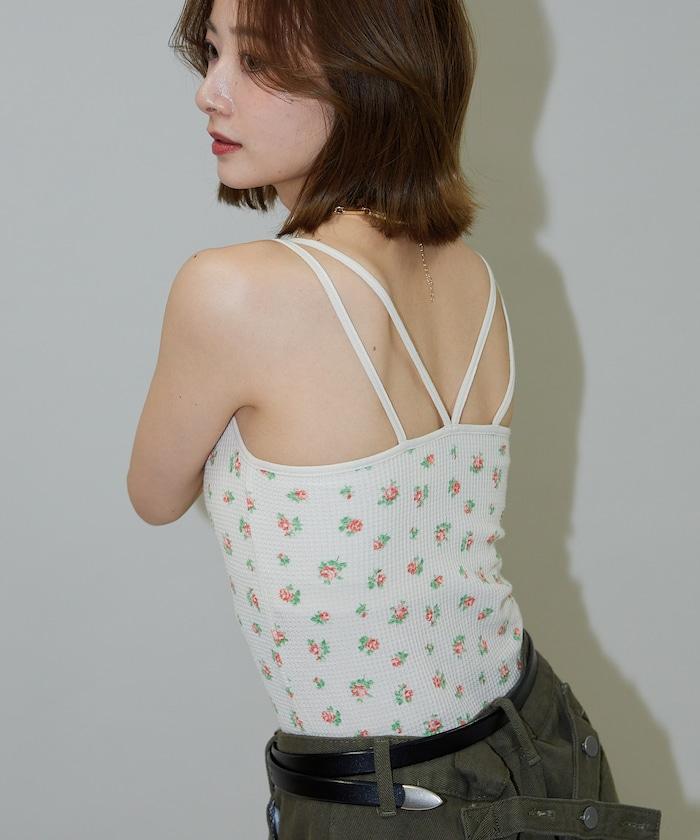 花紋 泡芙 杯子款 女士吊帶衫
