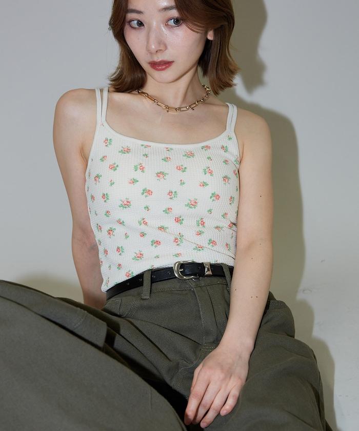 花紋 泡芙 杯子款 女士吊帶衫