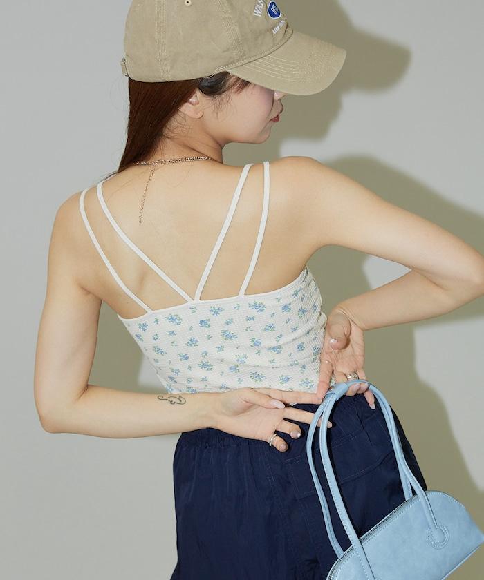 花紋 泡芙 杯子款 女士吊帶衫