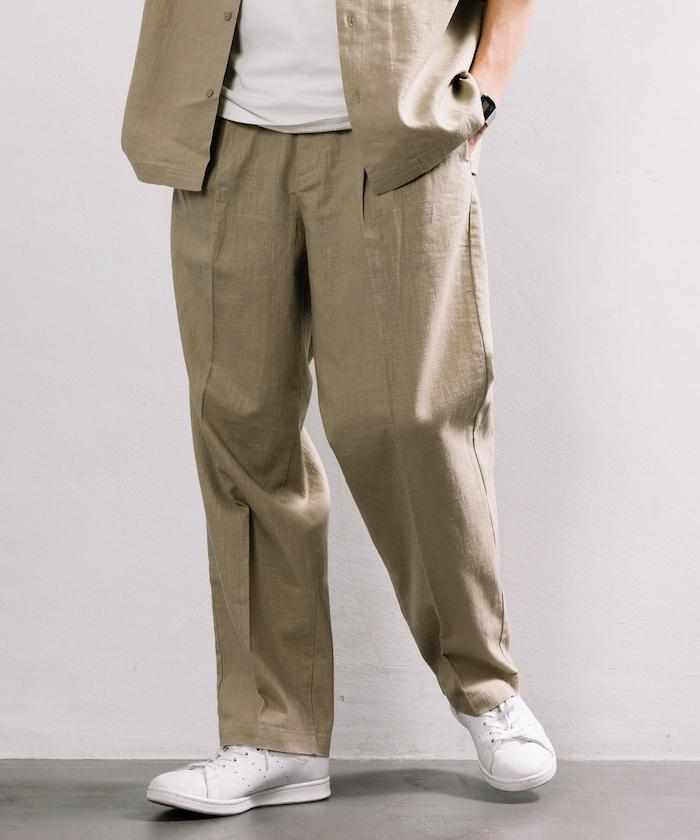 亞麻棉輕便休閒褲