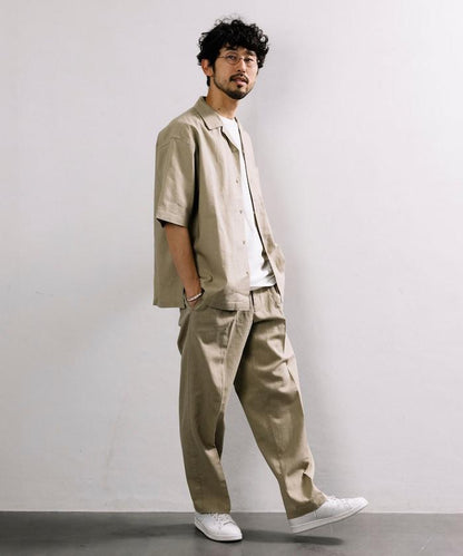 亞麻棉輕便休閒褲