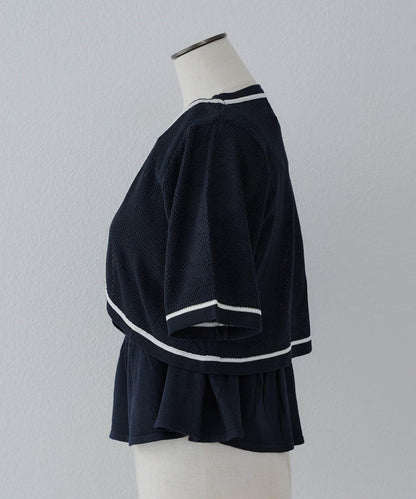 【2件套裝】荷葉邊背心×開衫